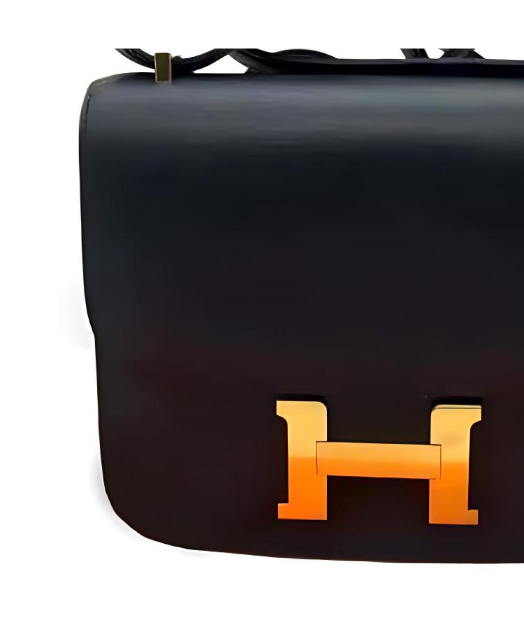 HERMES Черная кожаная сумка через плечо, фото 4