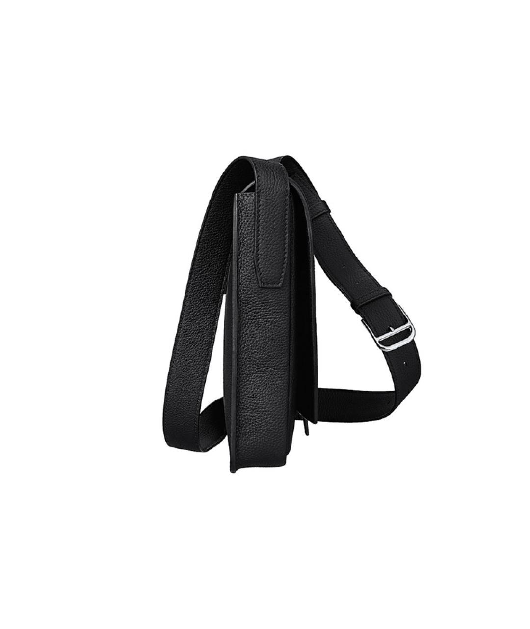 HERMES Черная кожаная сумка на плечо, фото 3