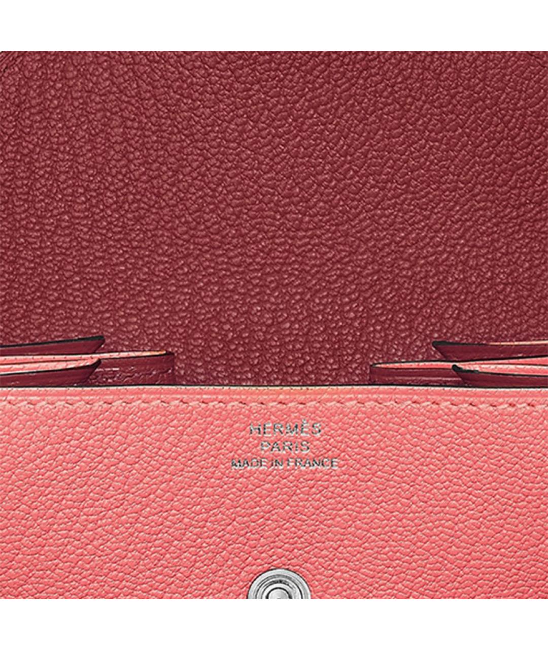 HERMES Коралловый кожаный кошелек, фото 3