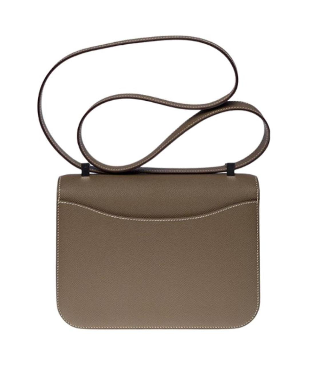 HERMES Серая кожаная сумка через плечо, фото 4