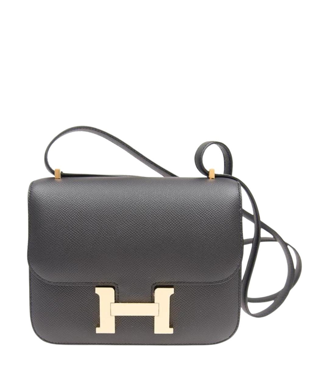 HERMES Черная кожаная сумка через плечо, фото 1
