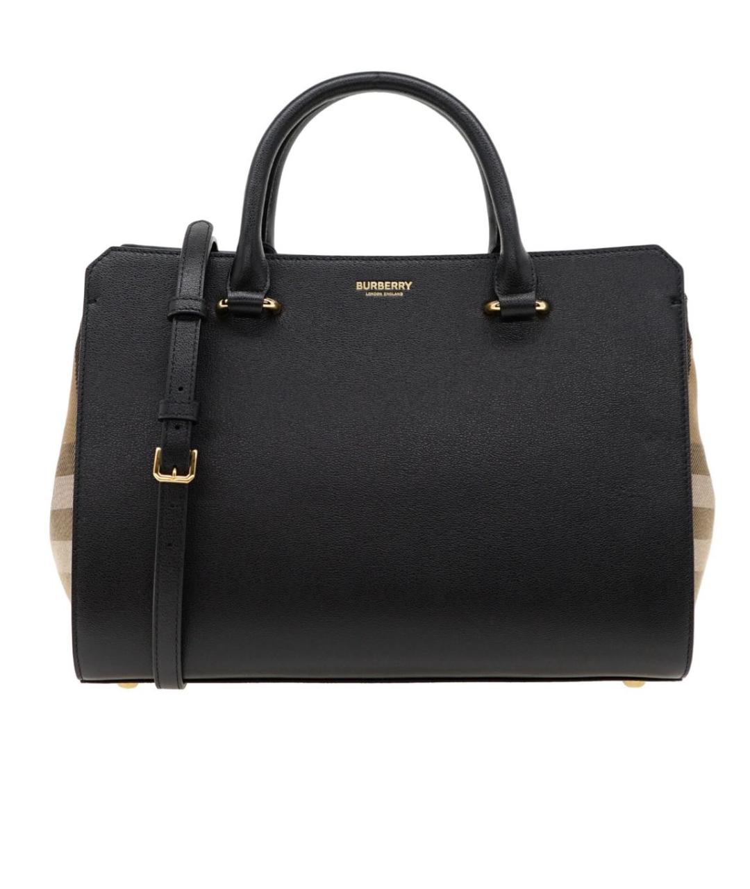 BURBERRY Черная кожаная сумка с короткими ручками, фото 6