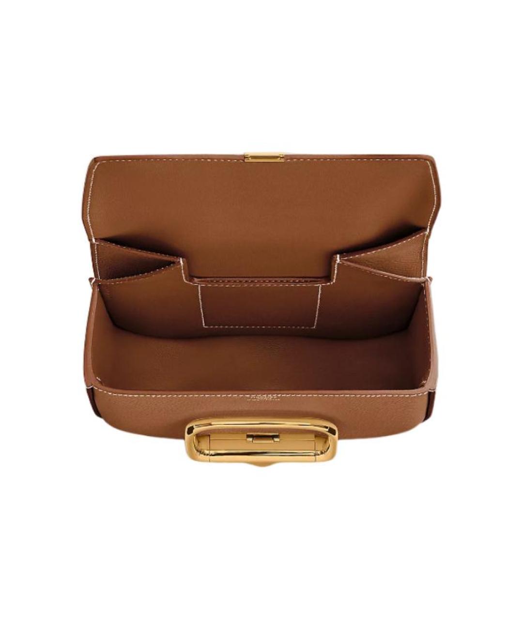 HERMES Коричневая кожаная сумка через плечо, фото 3