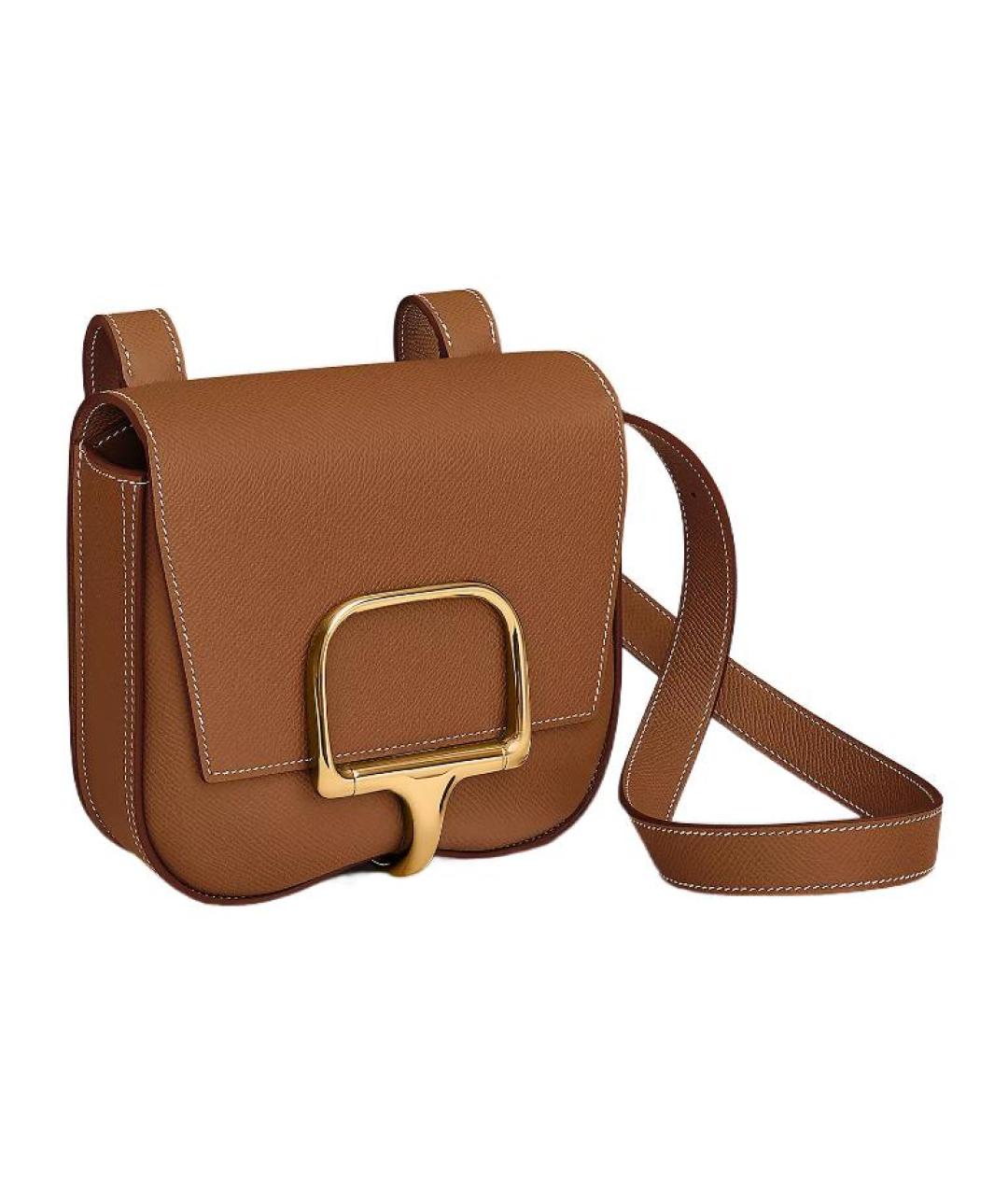 HERMES Коричневая кожаная сумка через плечо, фото 2