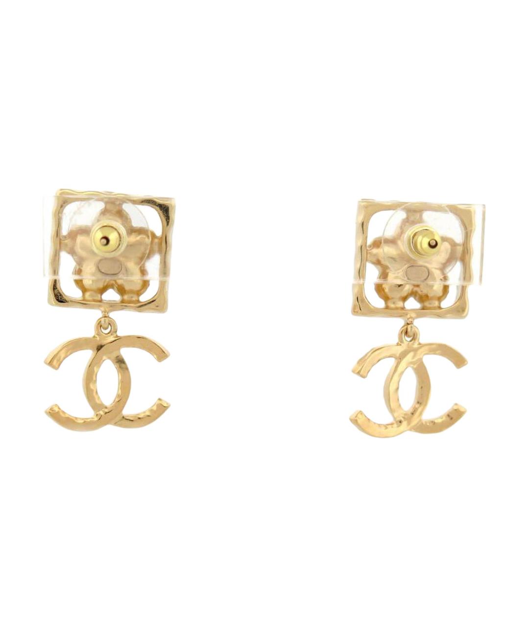 CHANEL Золотые металлические серьги, фото 2