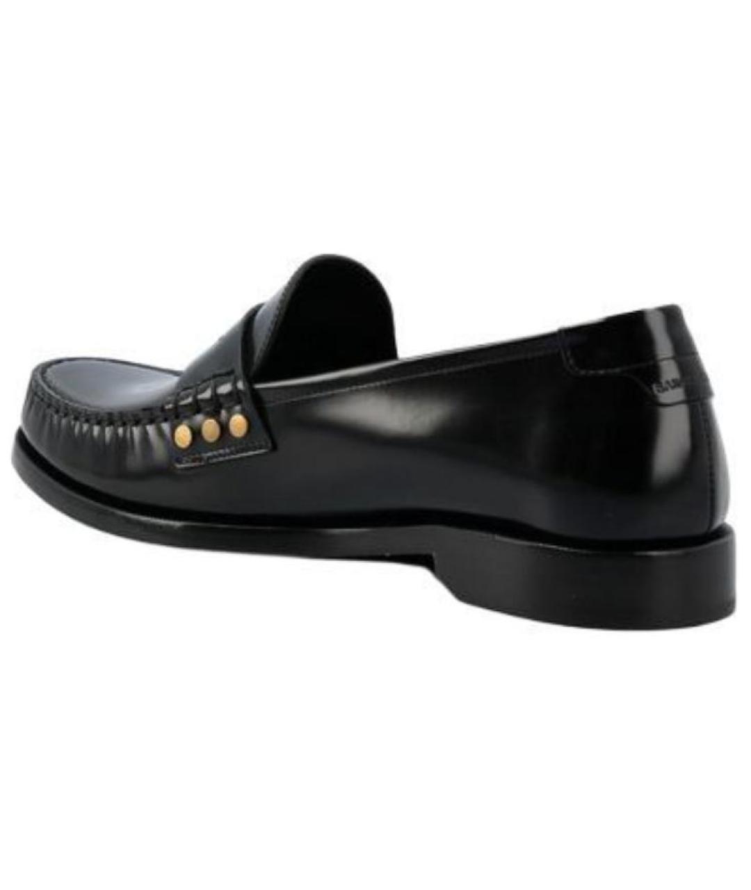 SAINT LAURENT Черные кожаные лоферы, фото 5