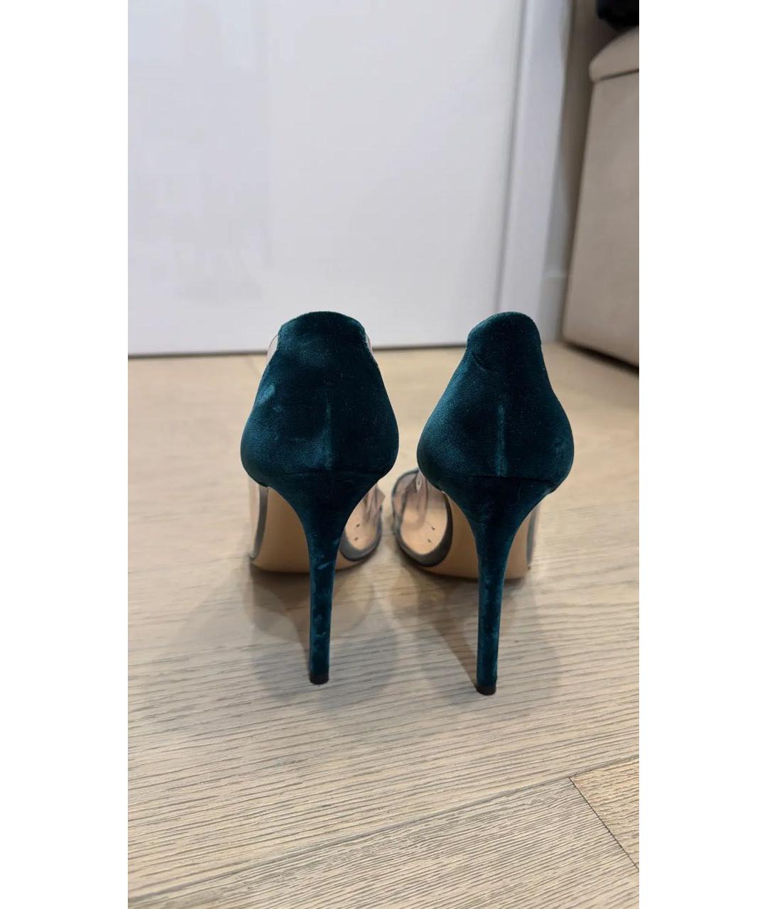 GIANVITO ROSSI Зеленые замшевые туфли, фото 4