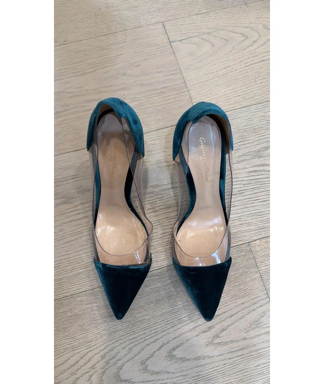 GIANVITO ROSSI Зеленые замшевые туфли, фото 3