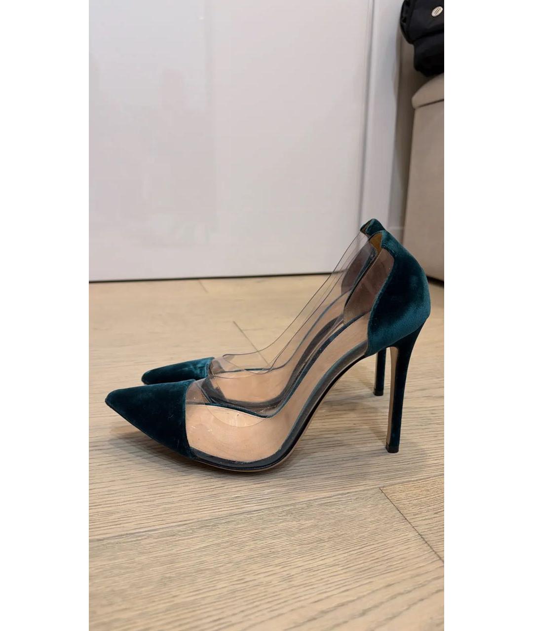 GIANVITO ROSSI Зеленые замшевые туфли, фото 5