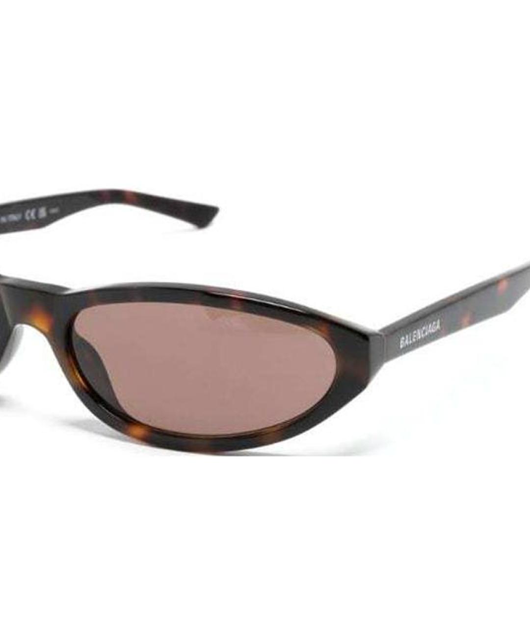 BALENCIAGA Коричневые пластиковые солнцезащитные очки, фото 3