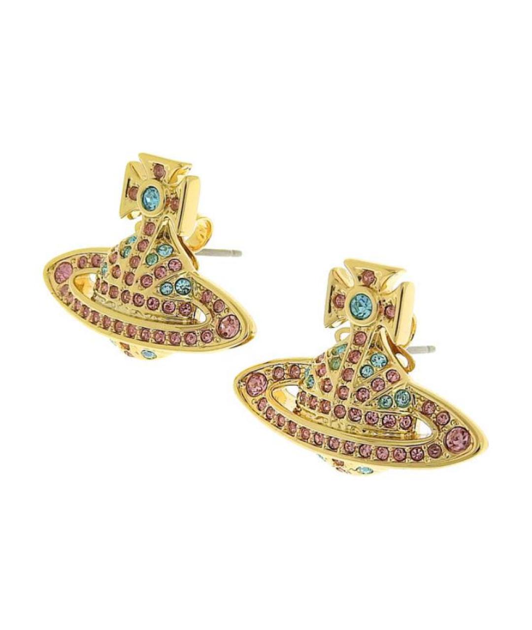 VIVIENNE WESTWOOD Золотые латунные серьги, фото 2