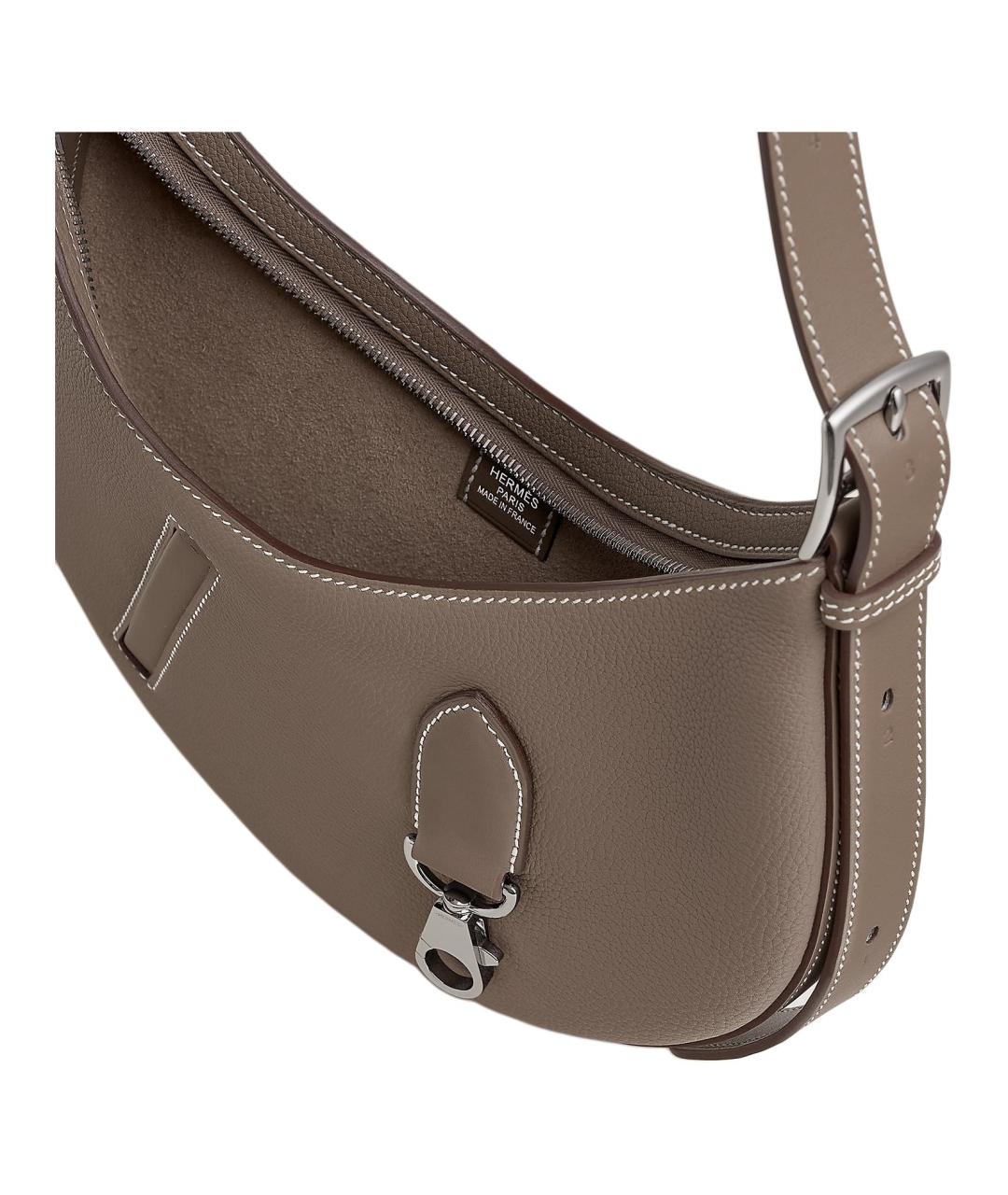 HERMES Коричневая кожаная сумка через плечо, фото 4