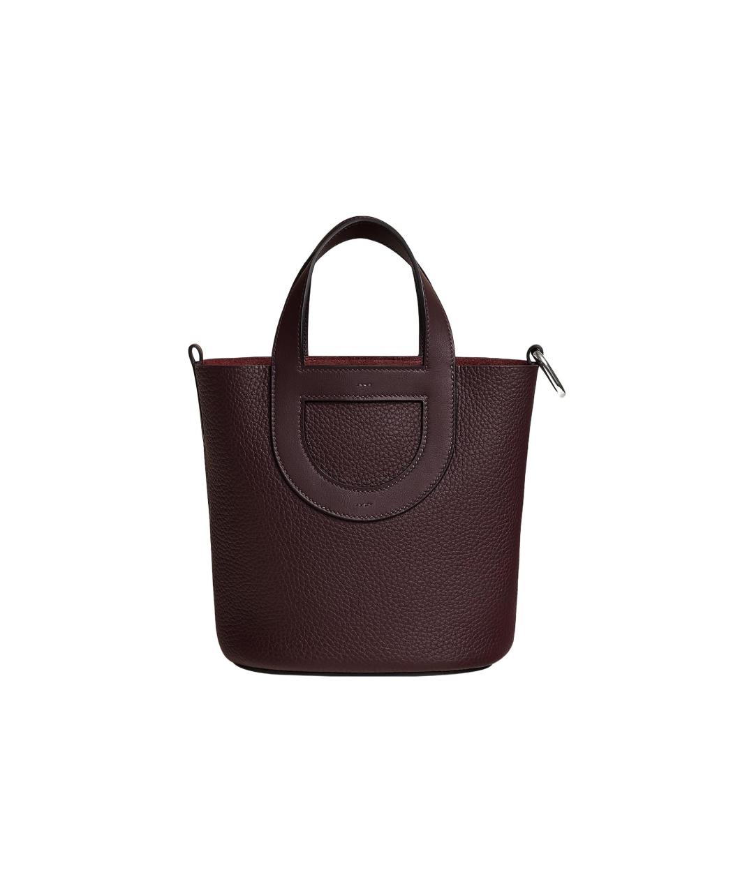 HERMES Бордовая кожаная сумка через плечо, фото 5