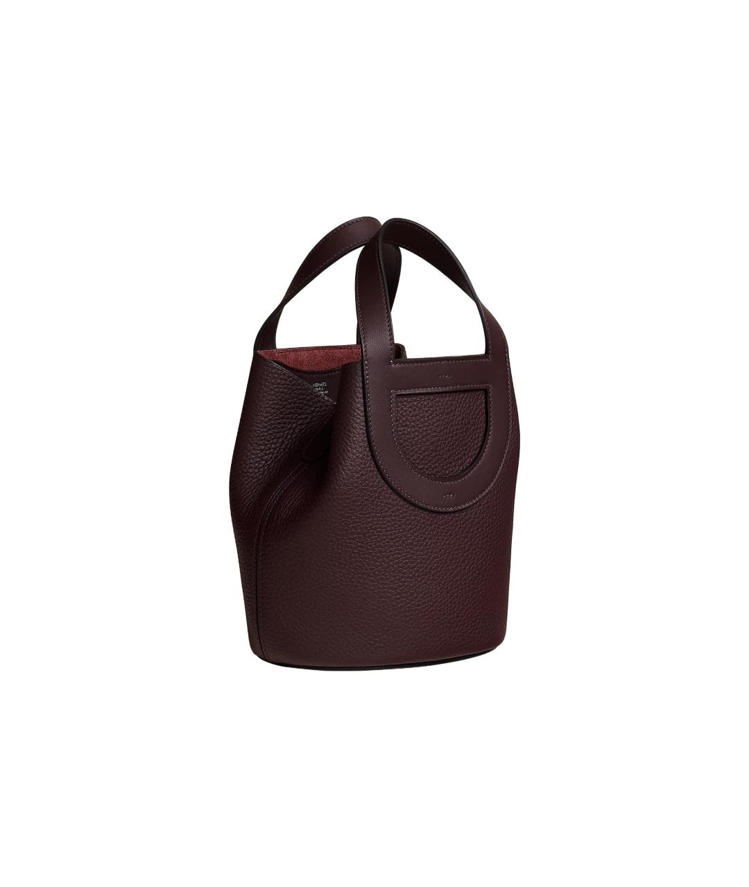 HERMES Бордовая кожаная сумка через плечо, фото 2