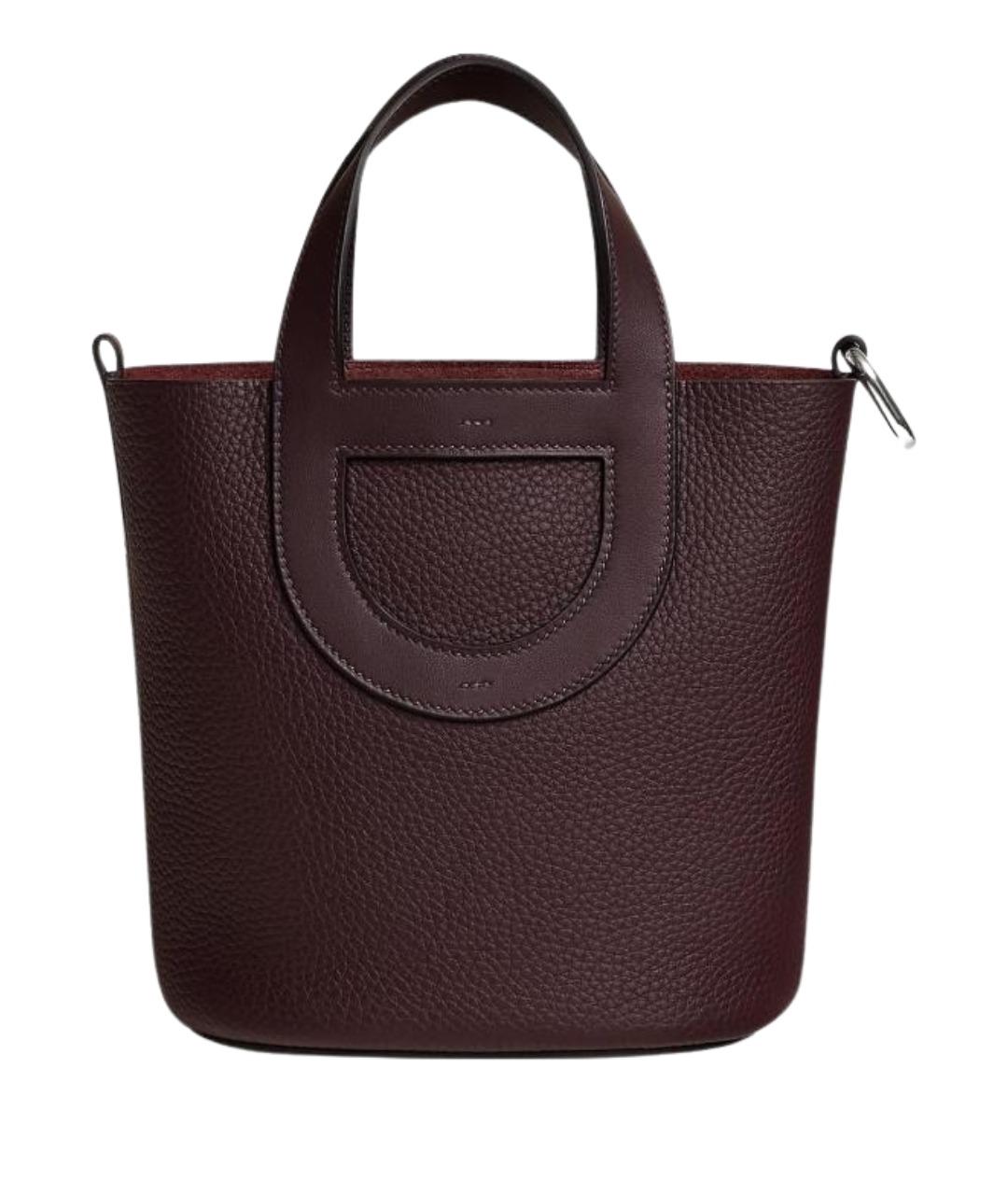 HERMES Бордовая кожаная сумка через плечо, фото 1