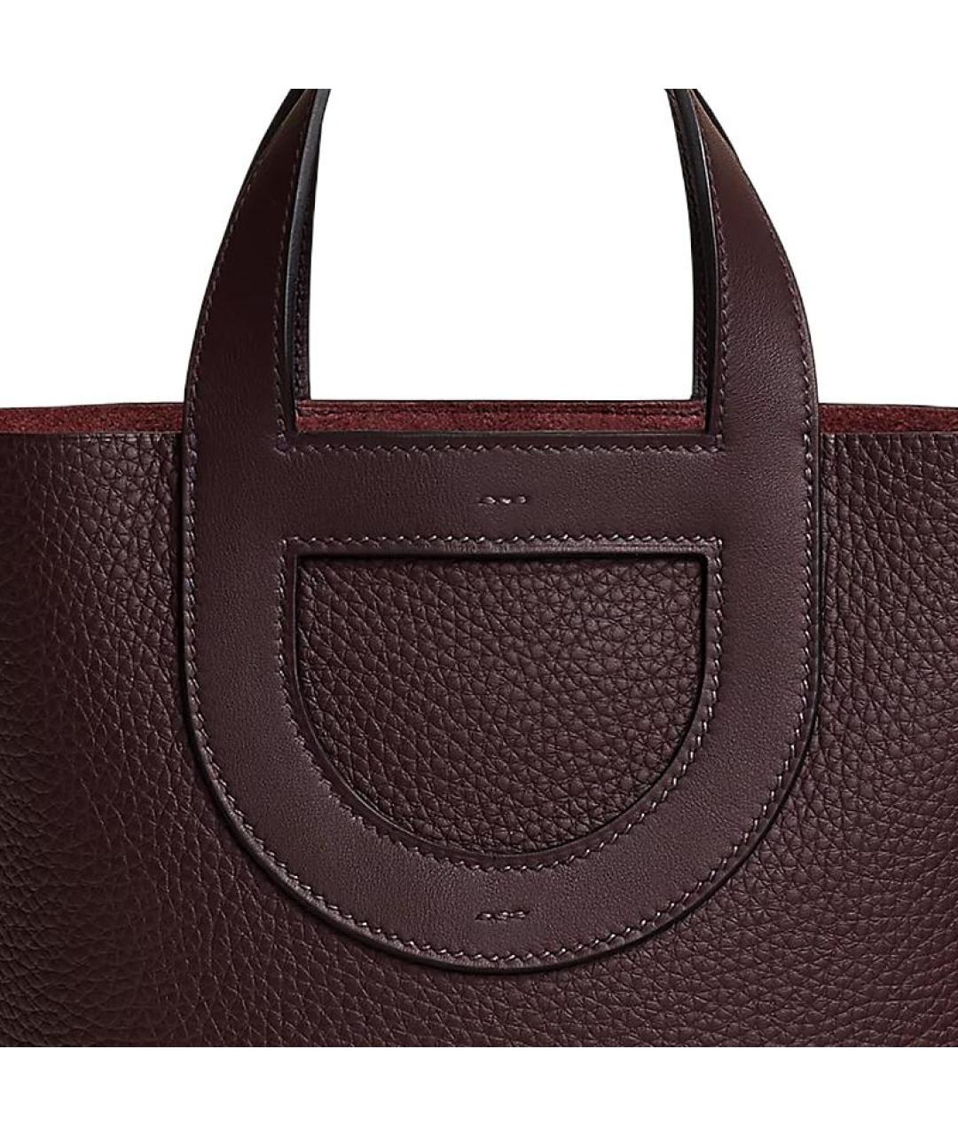 HERMES Бордовая кожаная сумка через плечо, фото 4