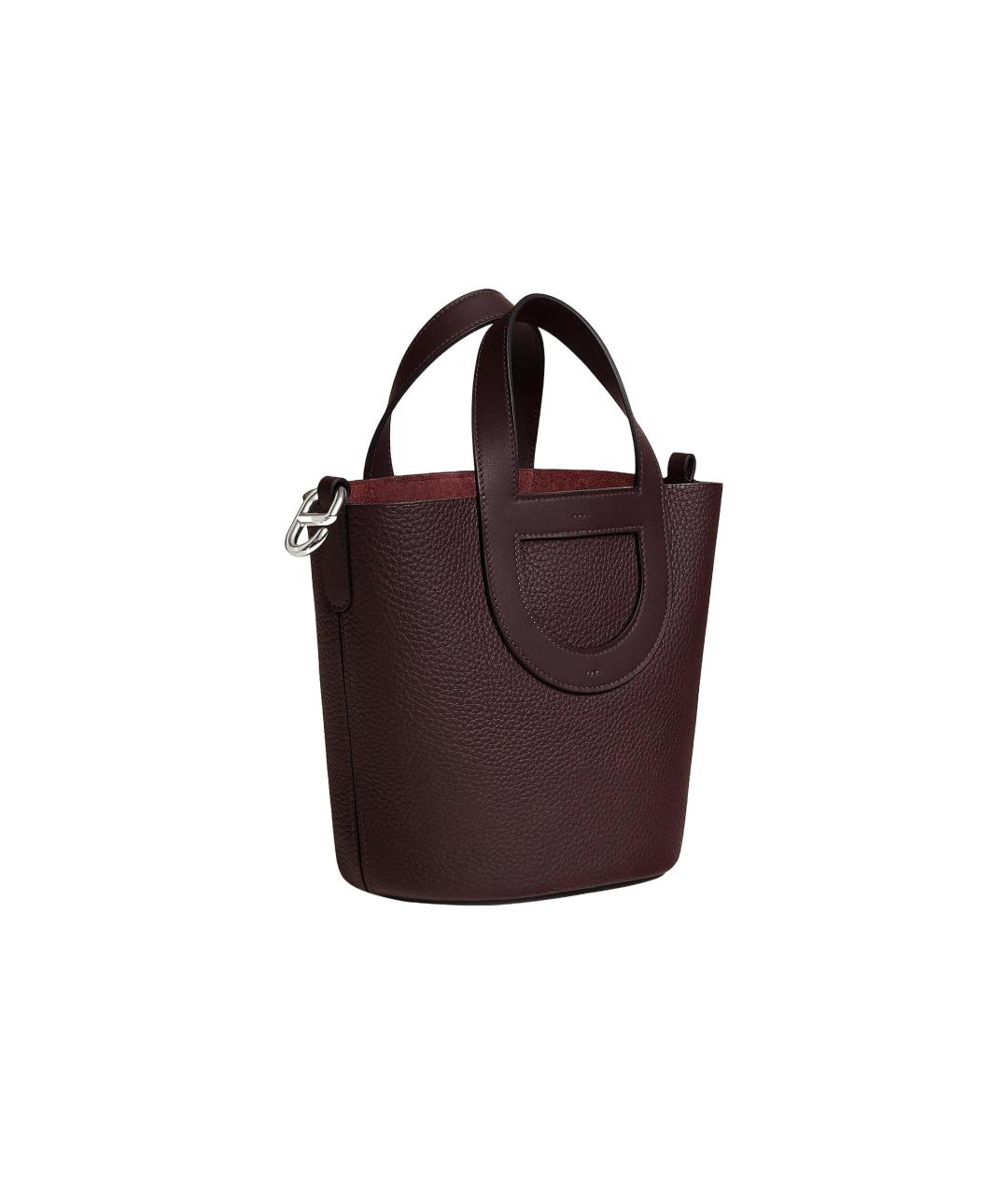 HERMES Бордовая кожаная сумка через плечо, фото 3