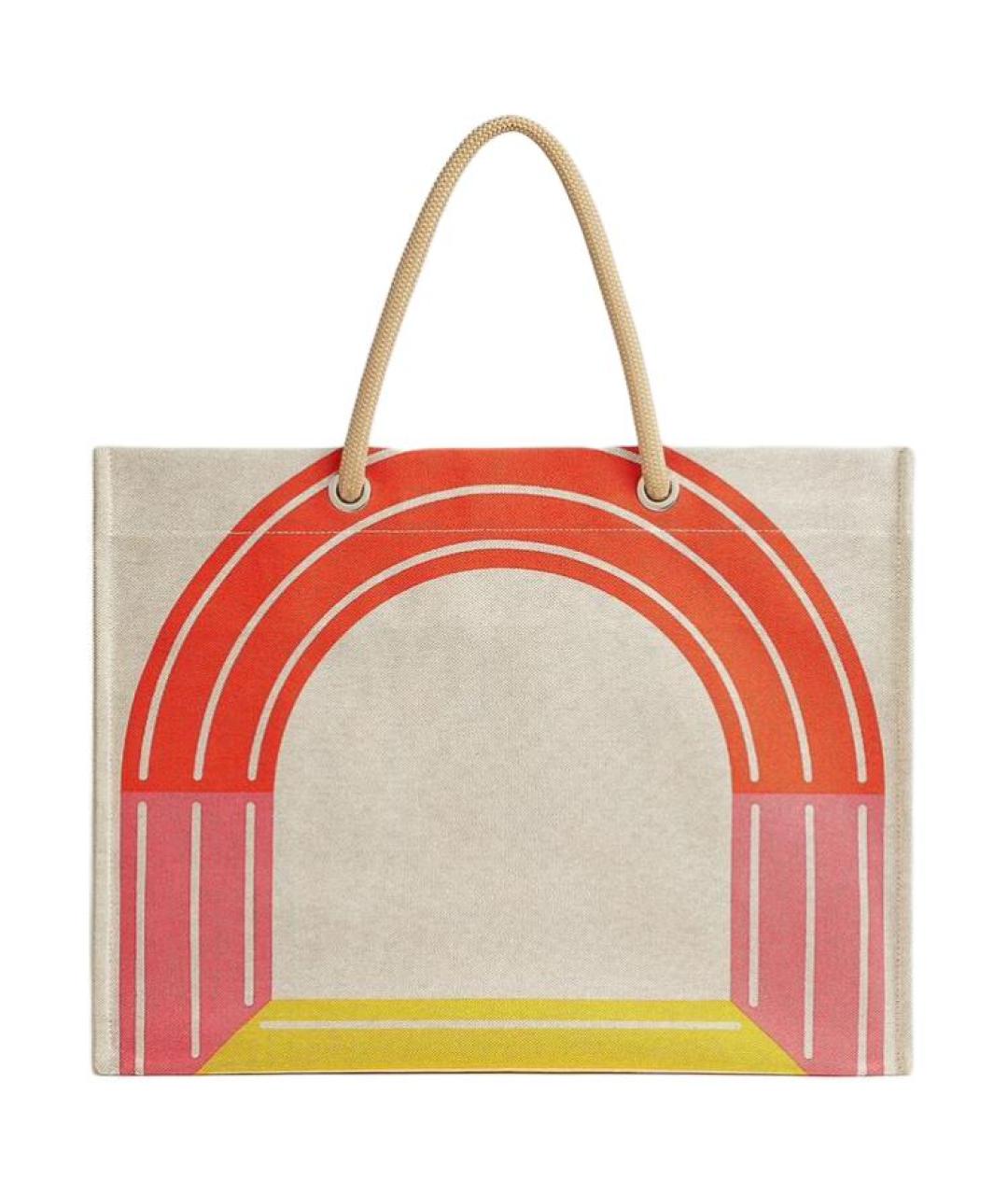 HERMES Желтая хлопковая сумка через плечо, фото 1