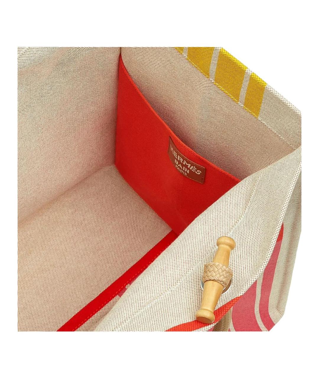 HERMES Желтая хлопковая сумка через плечо, фото 3