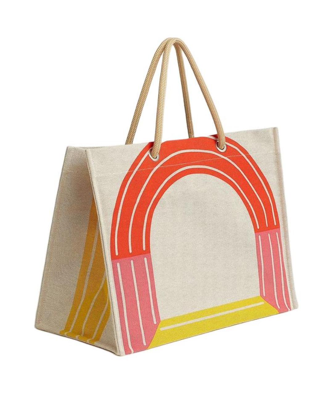 HERMES Желтая хлопковая сумка через плечо, фото 2