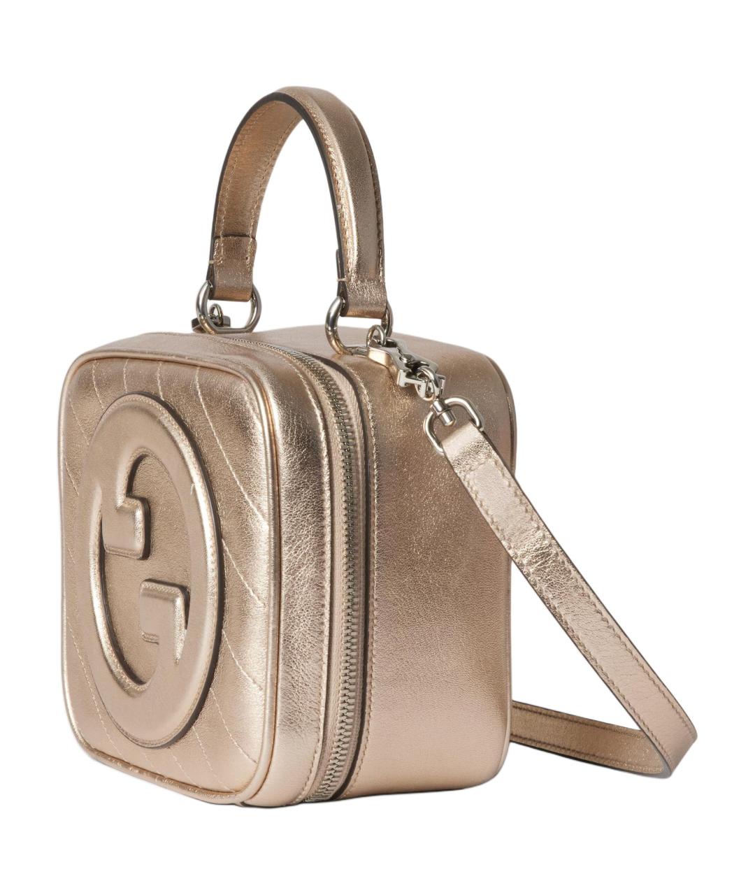 GUCCI Золотая кожаная сумка через плечо, фото 2