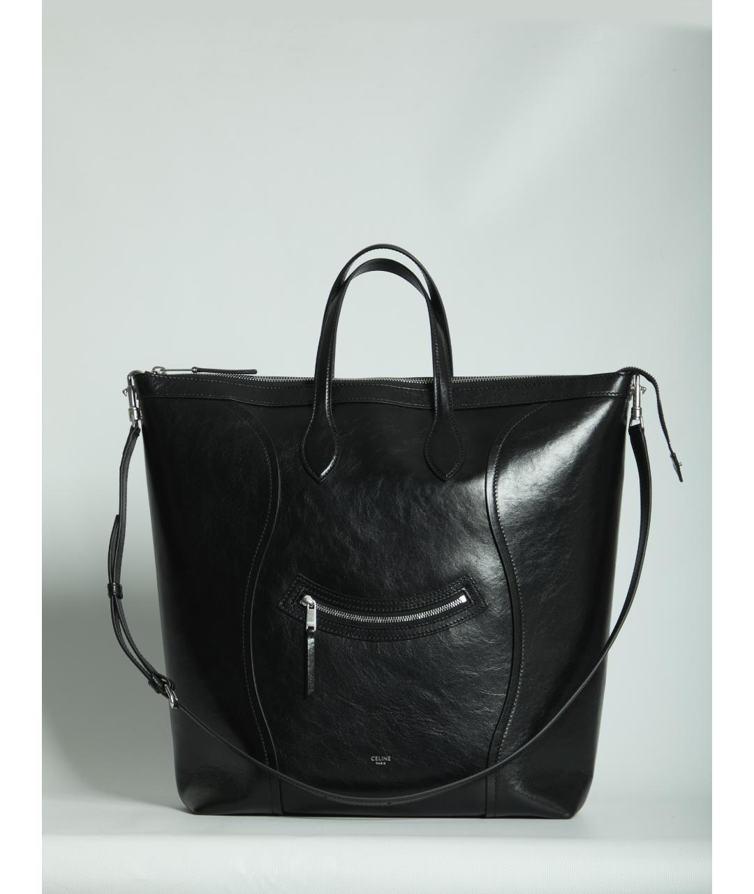 CELINE Черная кожаная сумка на плечо, фото 5
