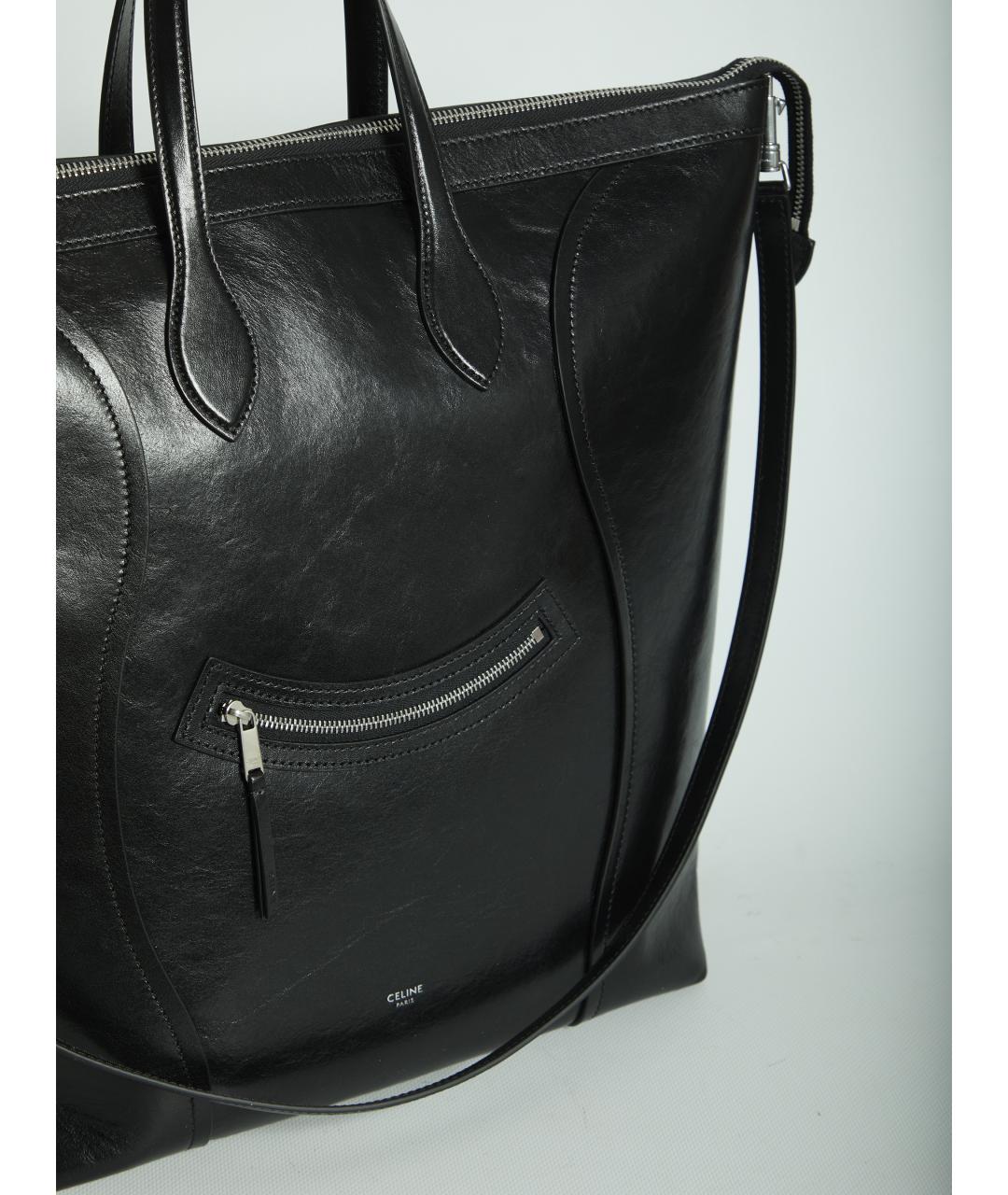 CELINE Черная кожаная сумка на плечо, фото 4