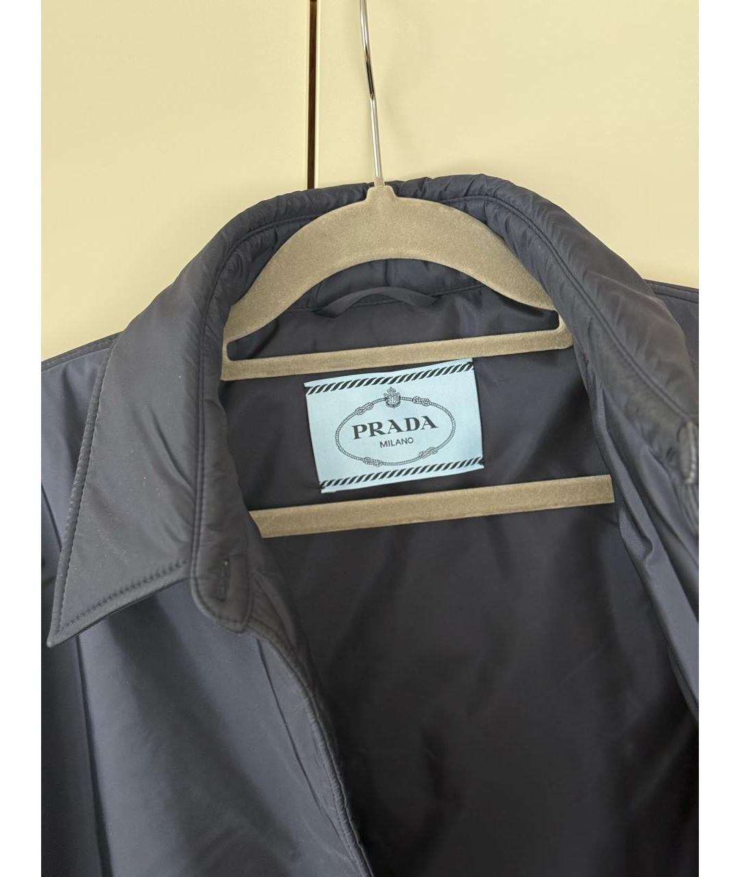 PRADA Темно-синяя синтетическая куртка, фото 3