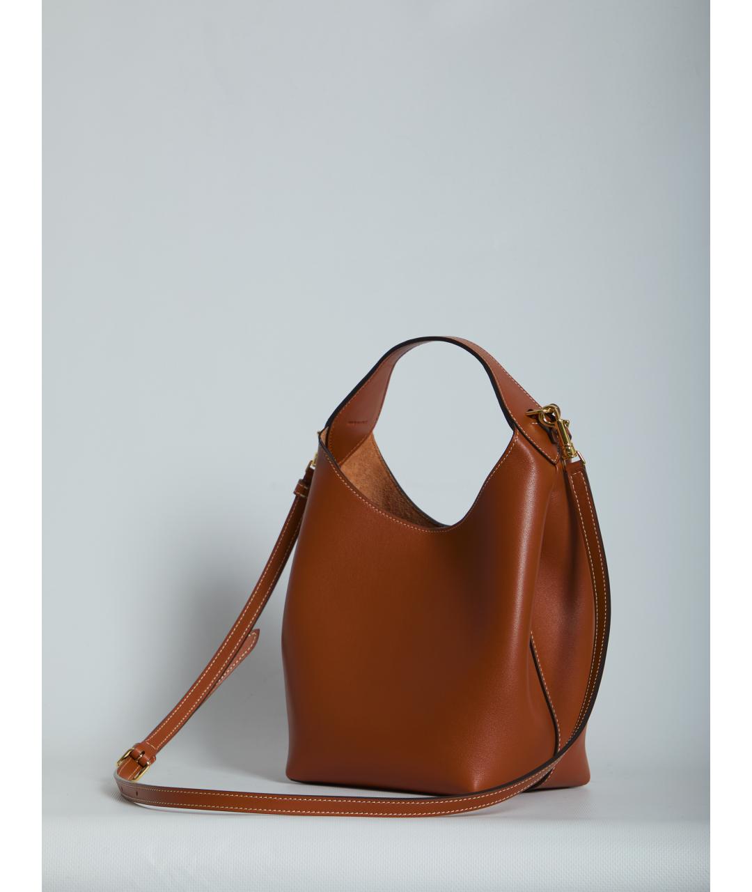 CELINE Коричневая кожаная сумка через плечо, фото 2