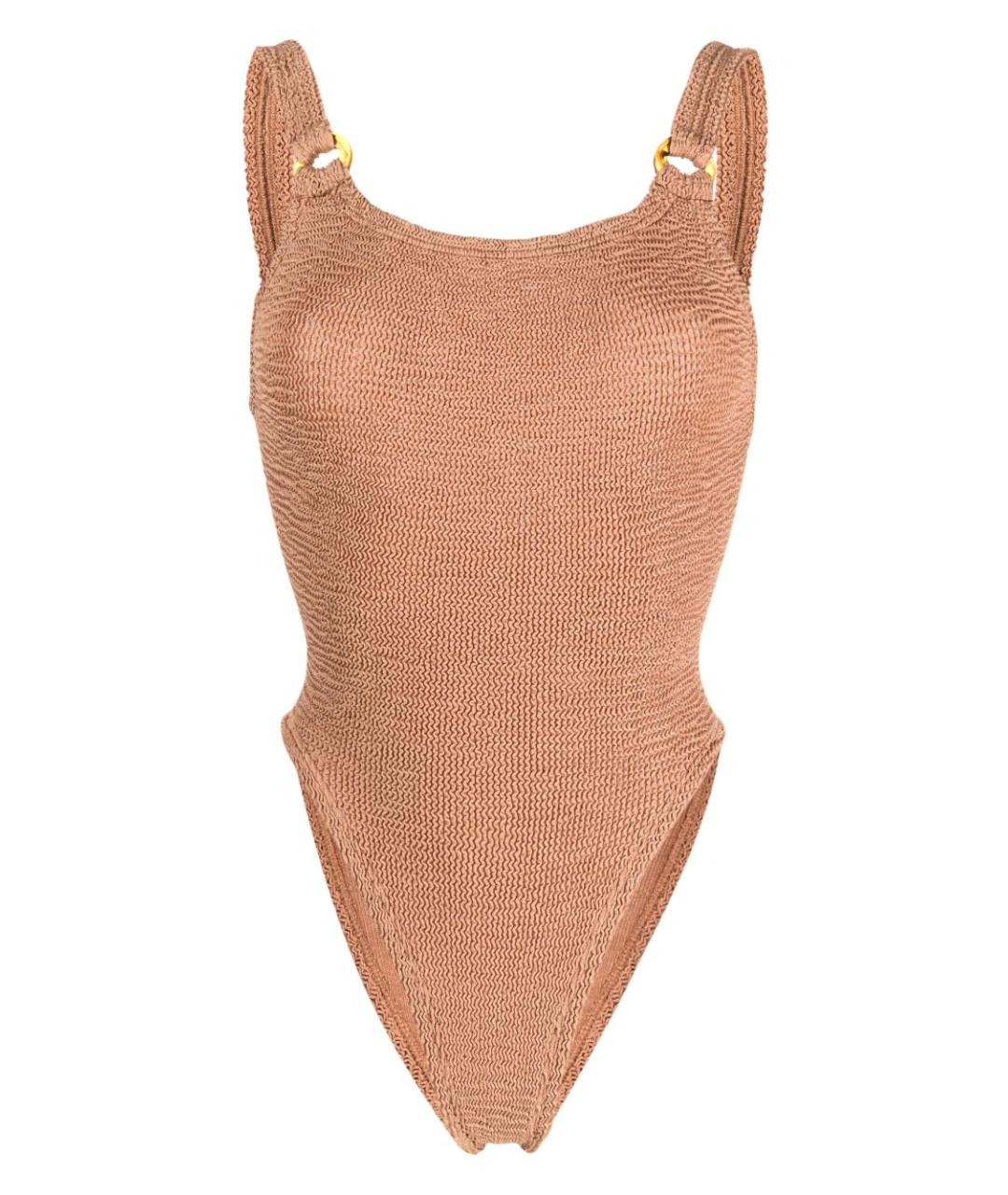 HUNZA G Коричневый полиэстеровый купальник, фото 1