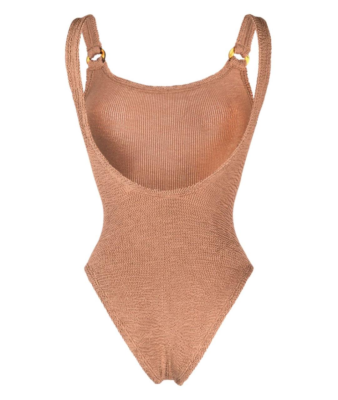 HUNZA G Коричневый полиэстеровый купальник, фото 2