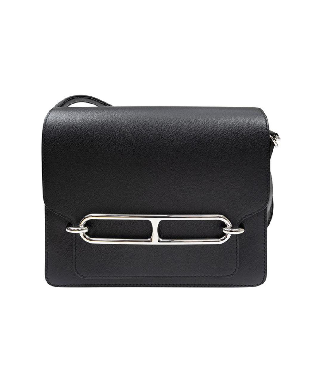HERMES Черная кожаная сумка через плечо, фото 1