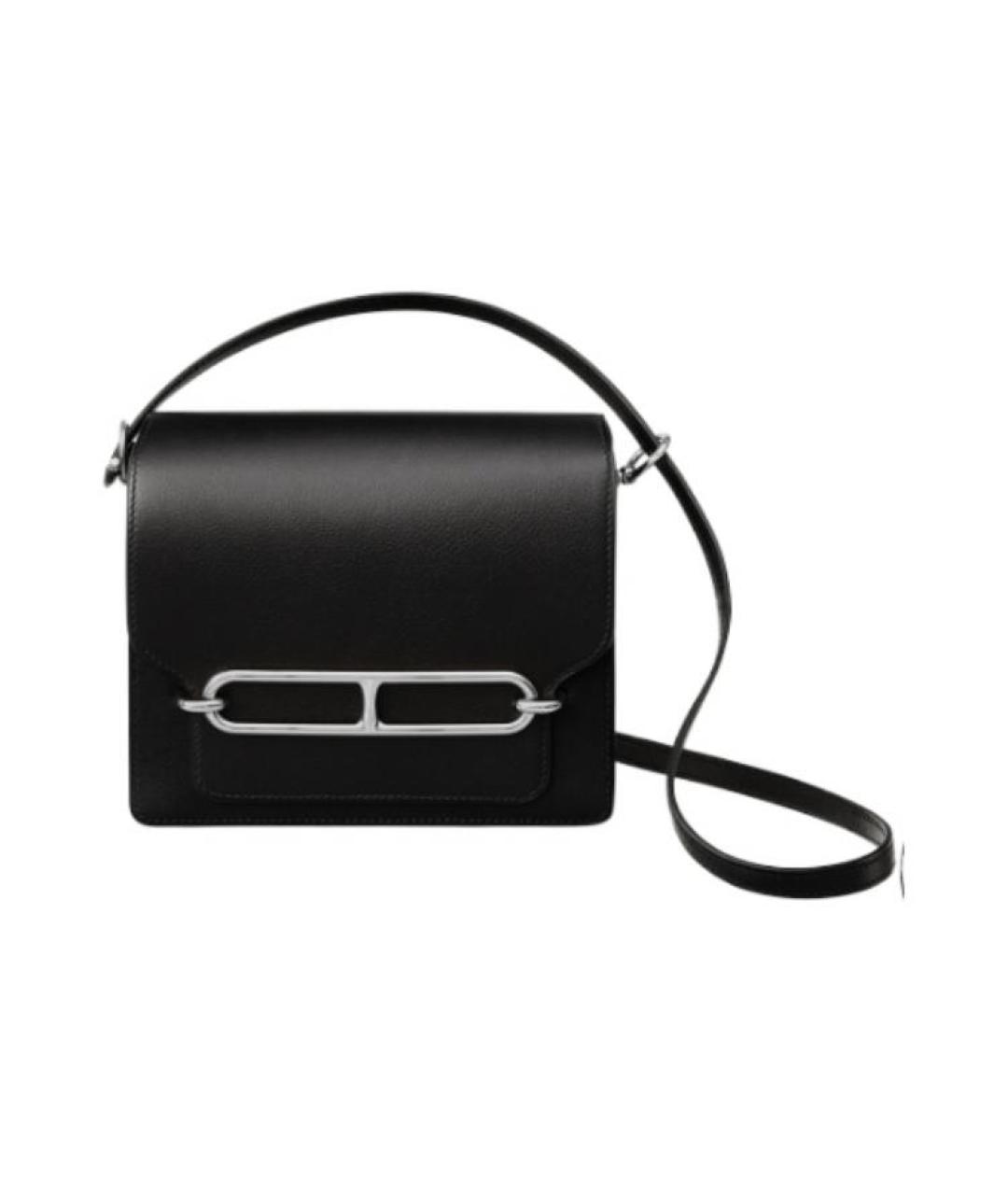 HERMES Черная кожаная сумка через плечо, фото 2