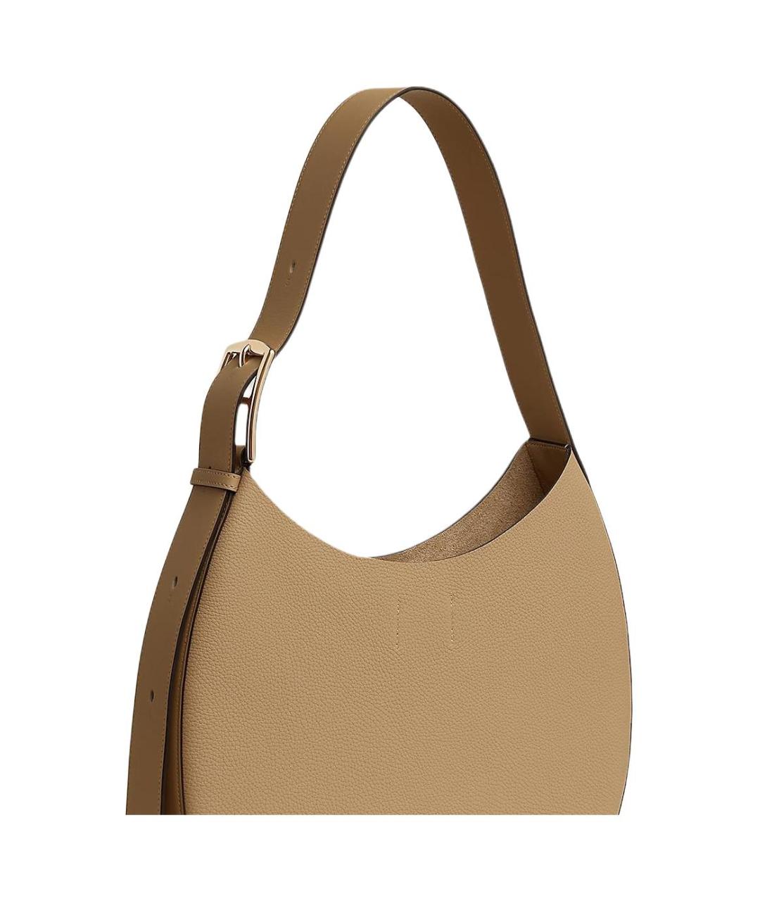 HERMES Бежевая кожаная сумка через плечо, фото 5