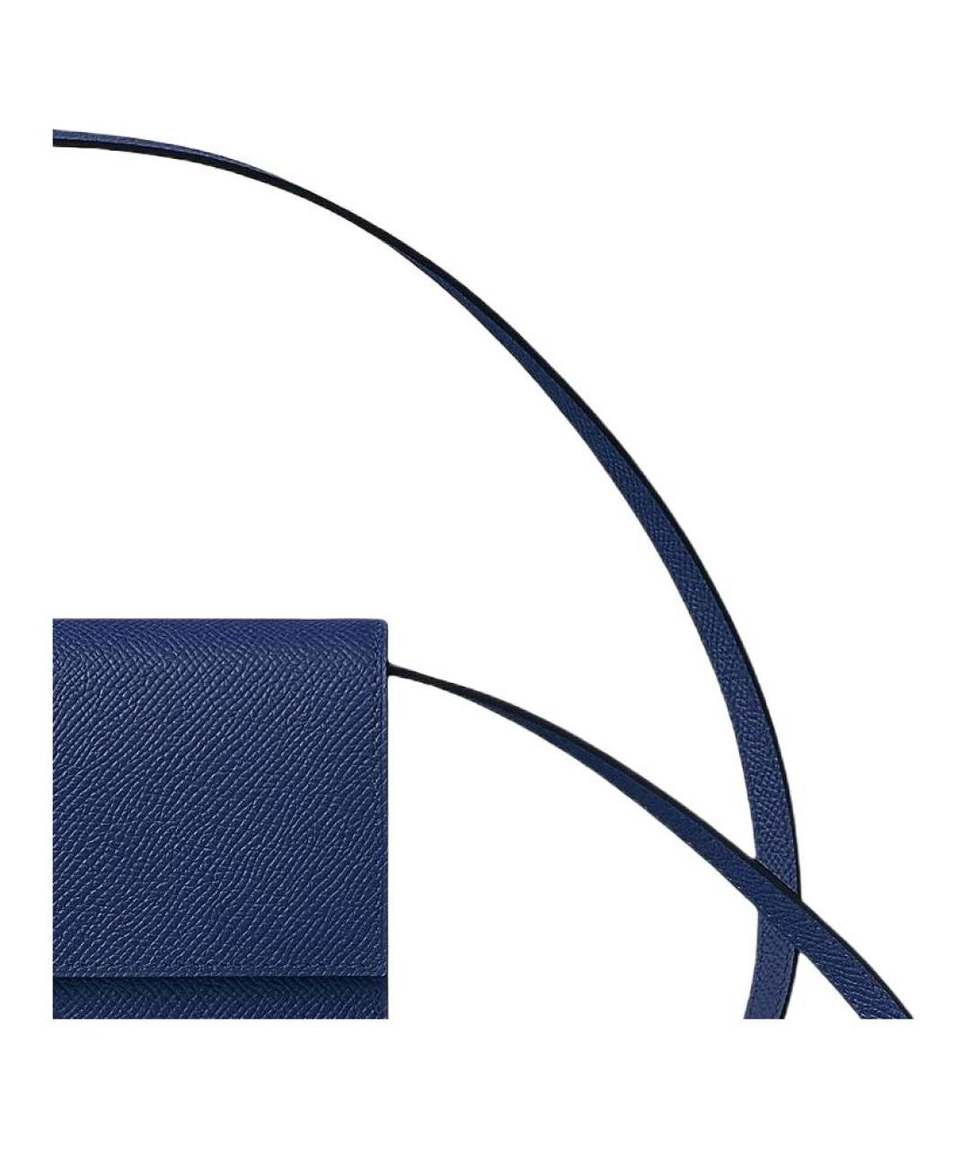 HERMES Синяя кожаная сумка через плечо, фото 5