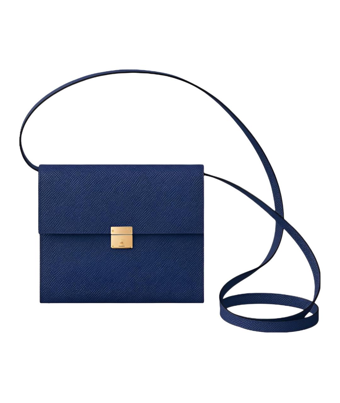 HERMES Синяя кожаная сумка через плечо, фото 1