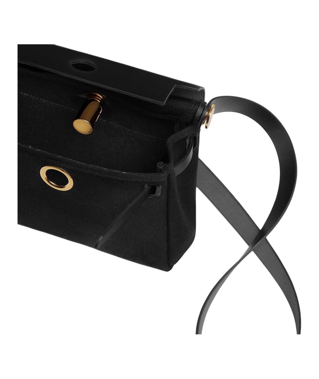 HERMES Черная кожаная сумка через плечо, фото 4