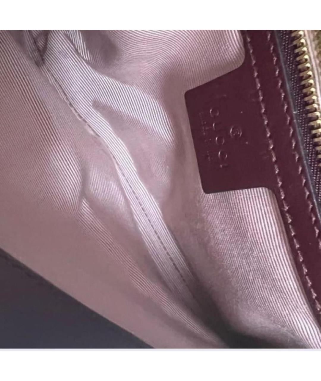 GUCCI Бордовая кожаная сумка через плечо, фото 4