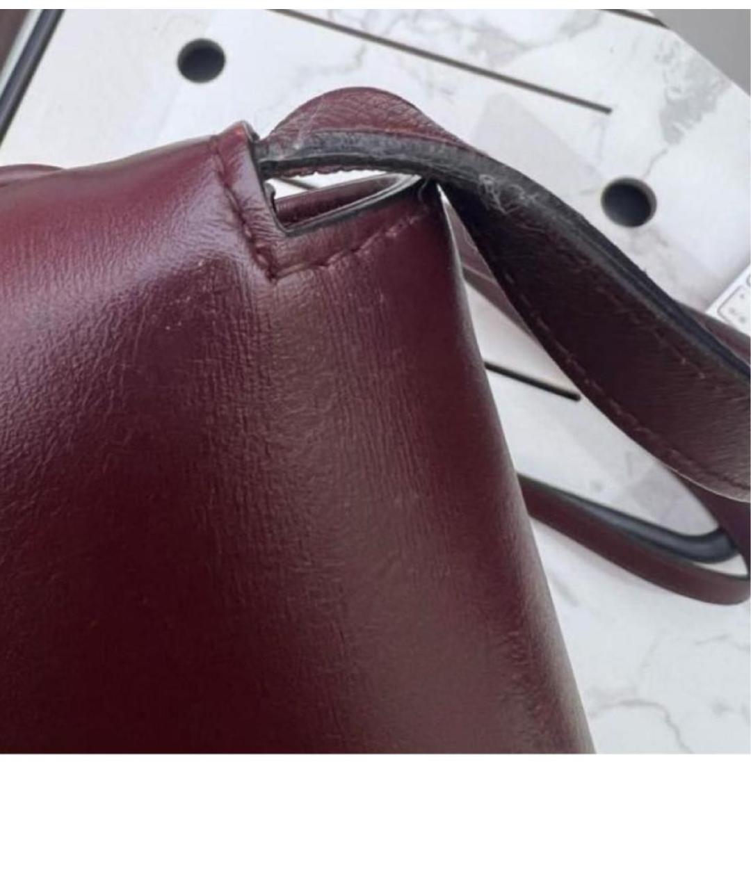 GUCCI Бордовая кожаная сумка через плечо, фото 5