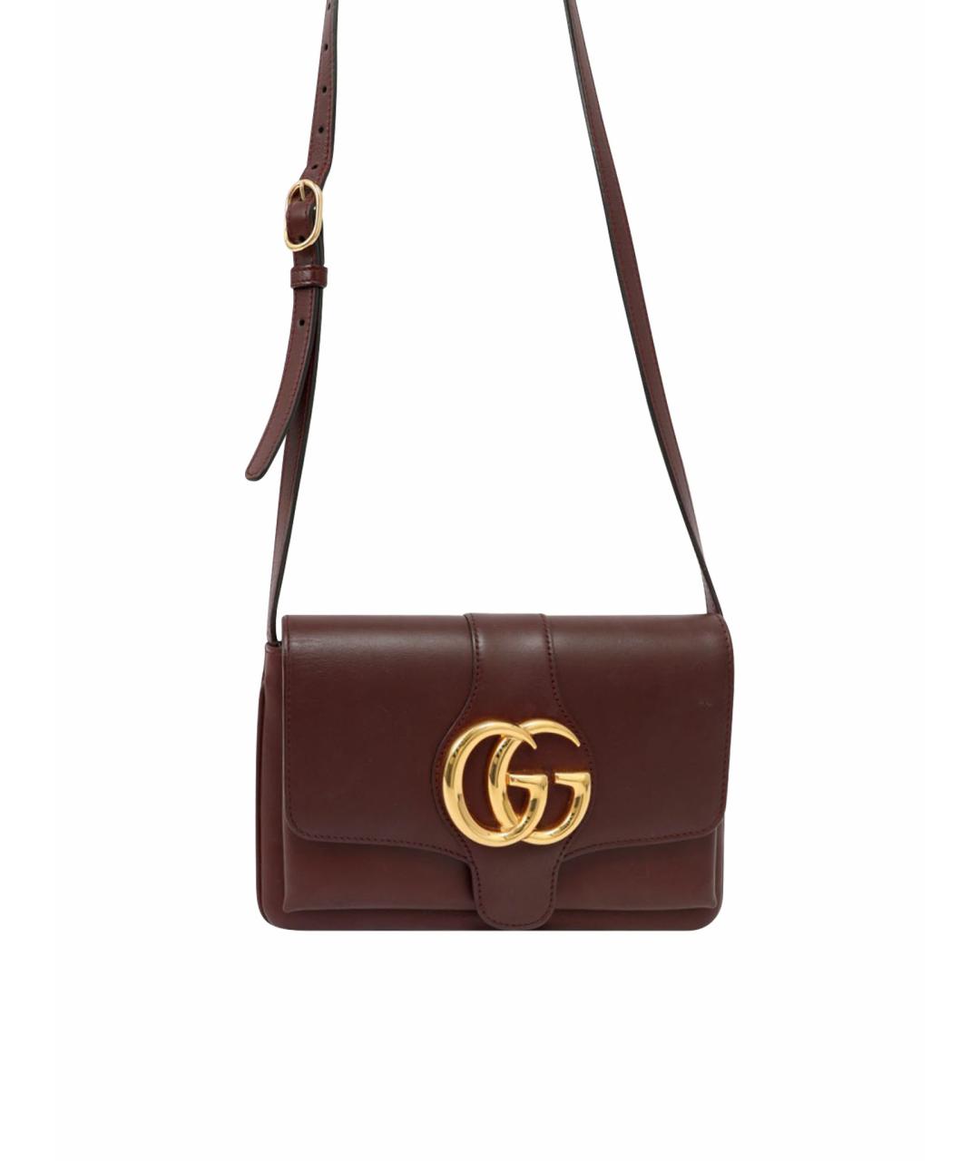 GUCCI Бордовая кожаная сумка через плечо, фото 1