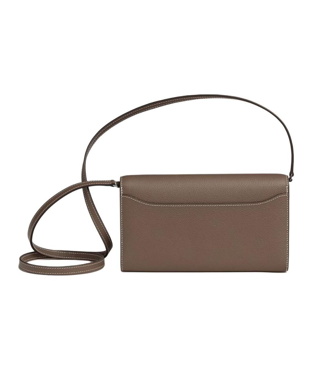 HERMES Серая кожаная сумка через плечо, фото 2