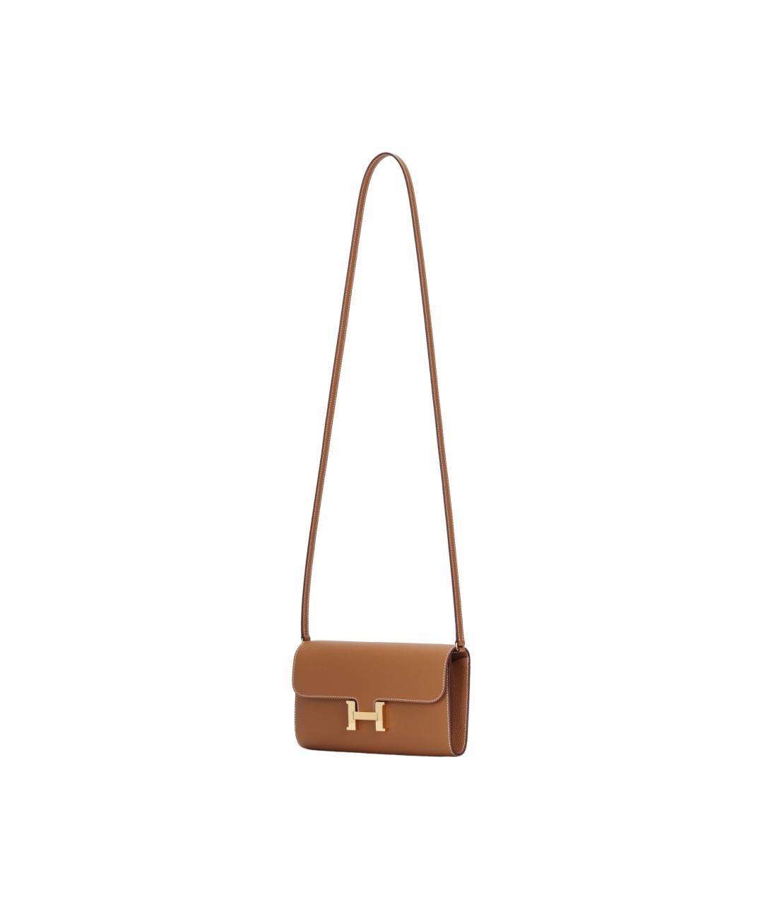 HERMES Коричневая кожаная сумка через плечо, фото 2