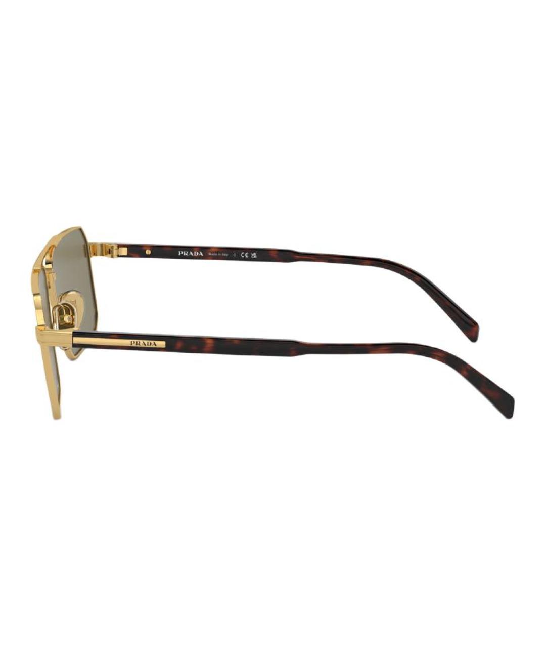 PRADA Коричневые металлические солнцезащитные очки, фото 3