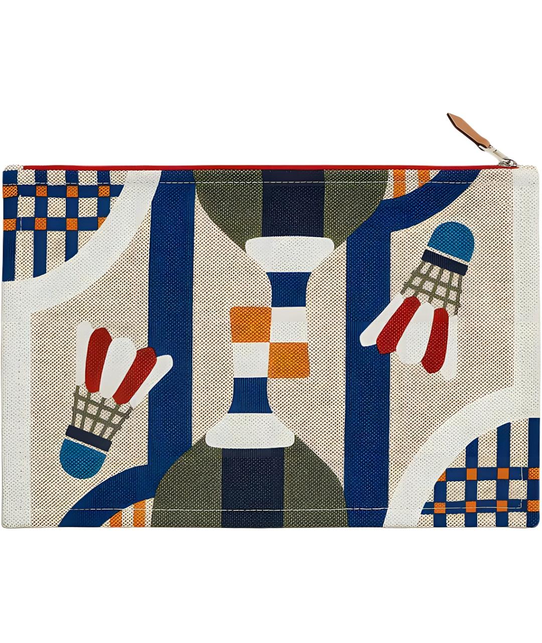 HERMES Бежевая хлопковая косметичка, фото 2