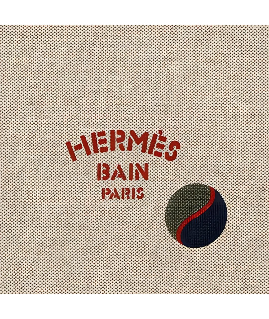 HERMES Бежевая хлопковая косметичка, фото 4