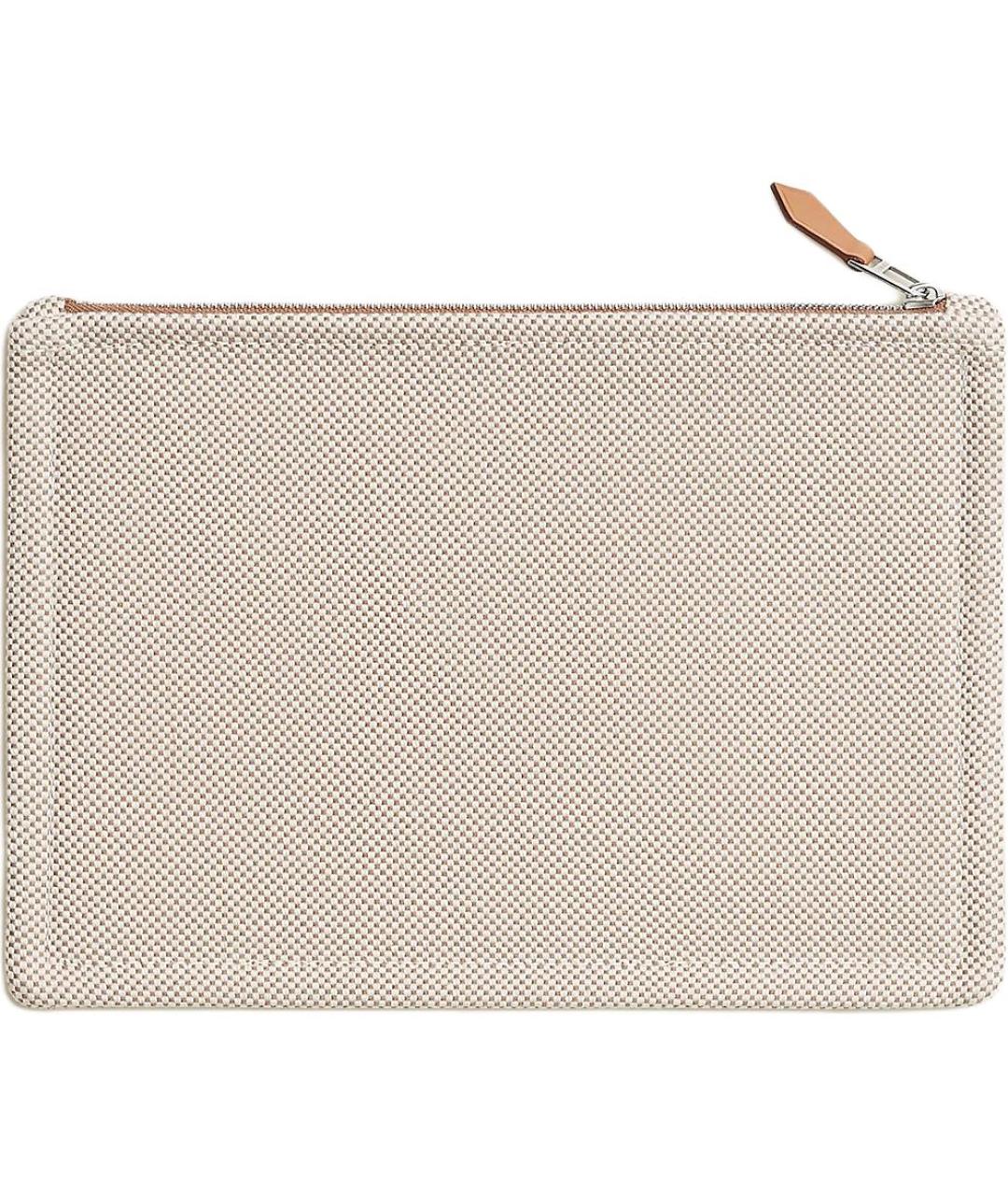 HERMES Бежевая хлопковая косметичка, фото 2