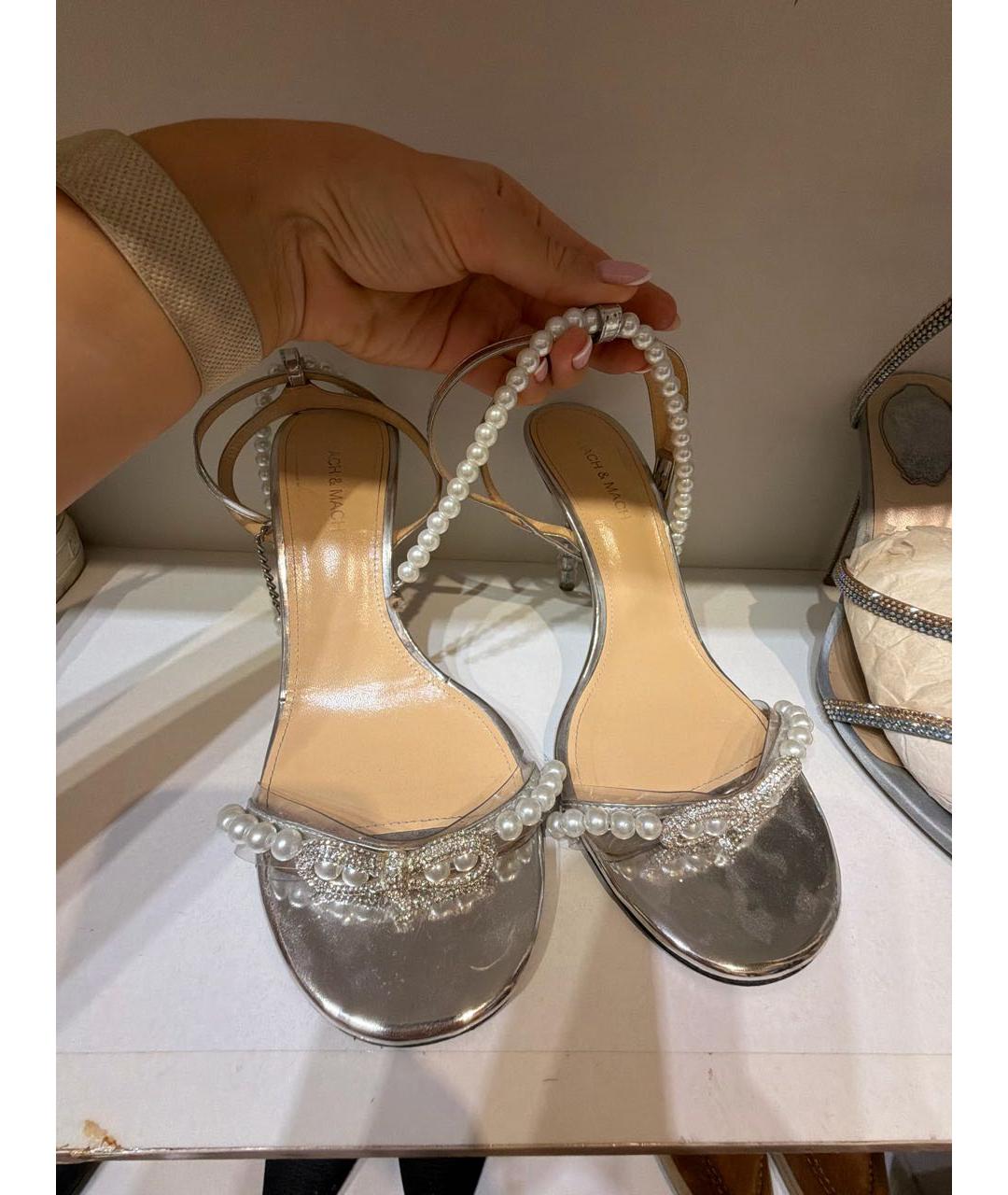MACH&MACH Серебряные кожаные туфли, фото 3
