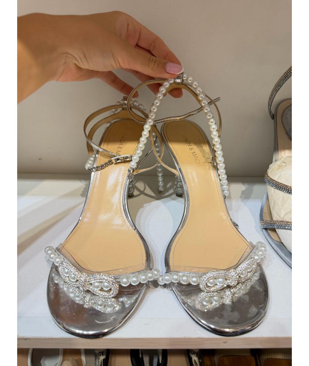 MACH&MACH Серебряные кожаные туфли, фото 2