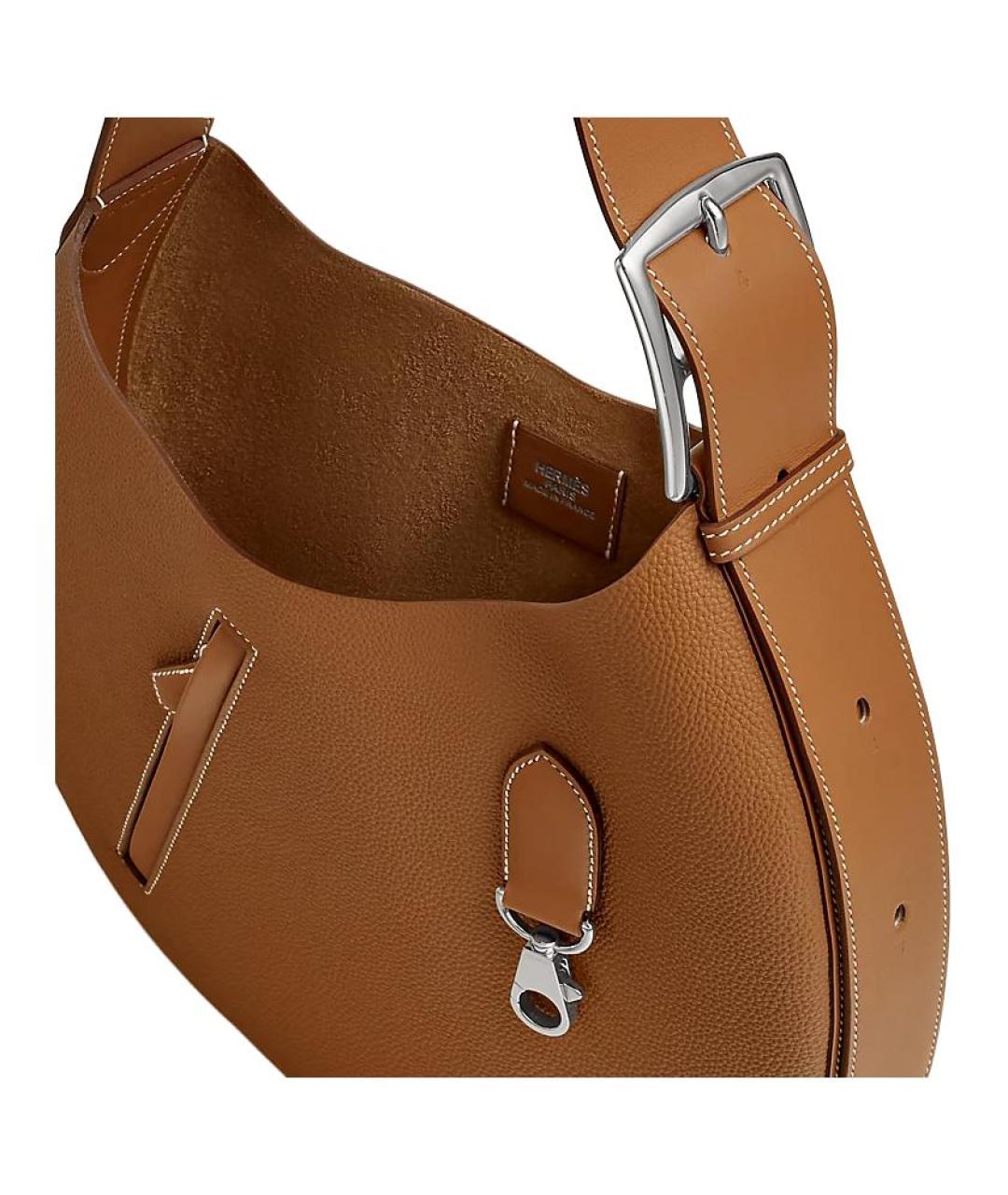 HERMES Коричневая кожаная сумка через плечо, фото 4