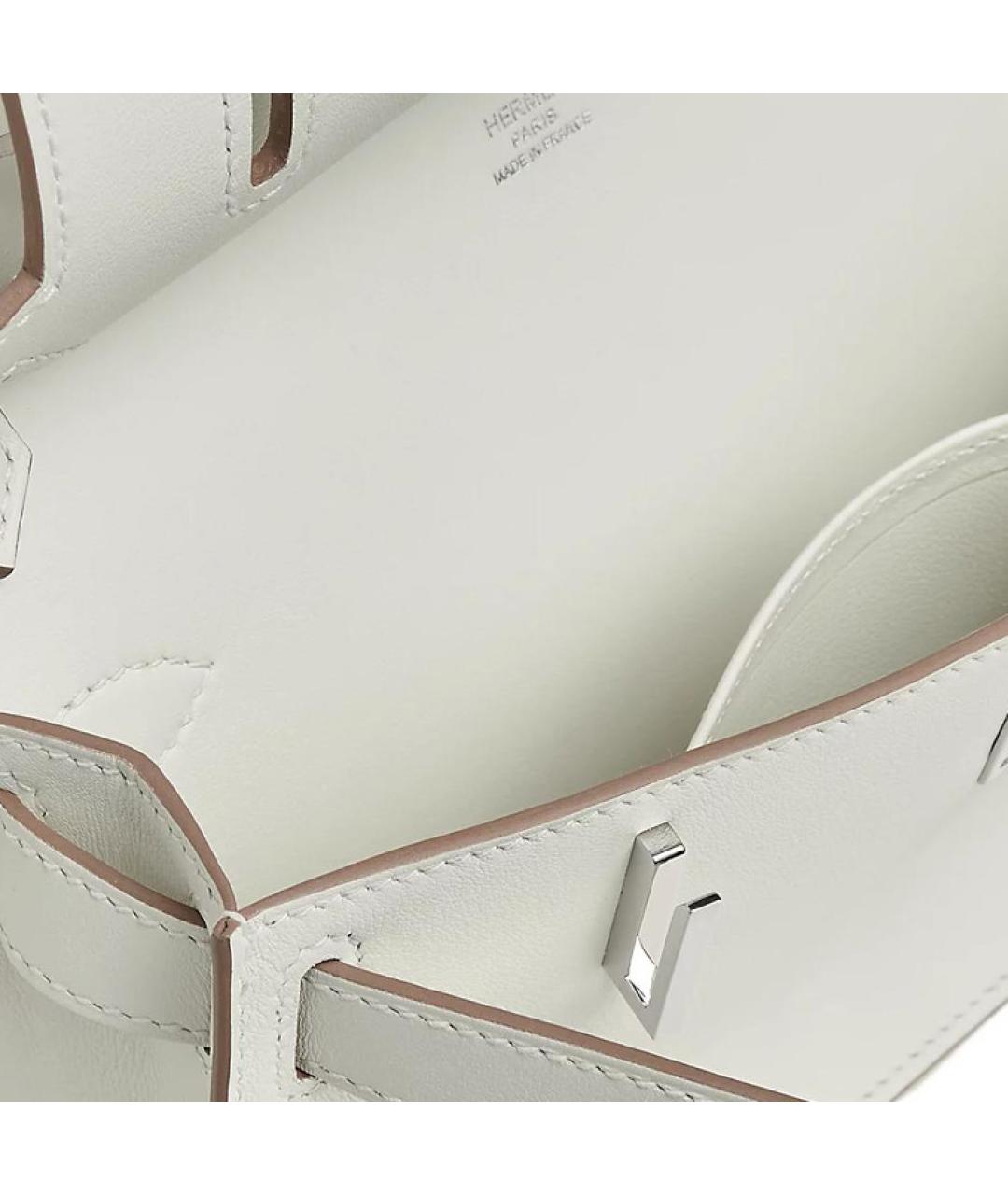 HERMES Белая кожаная сумка через плечо, фото 4